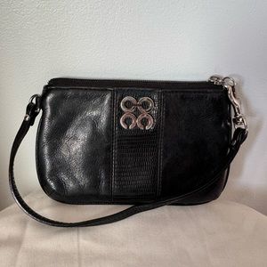 Coach Small Black Leather Wristlet